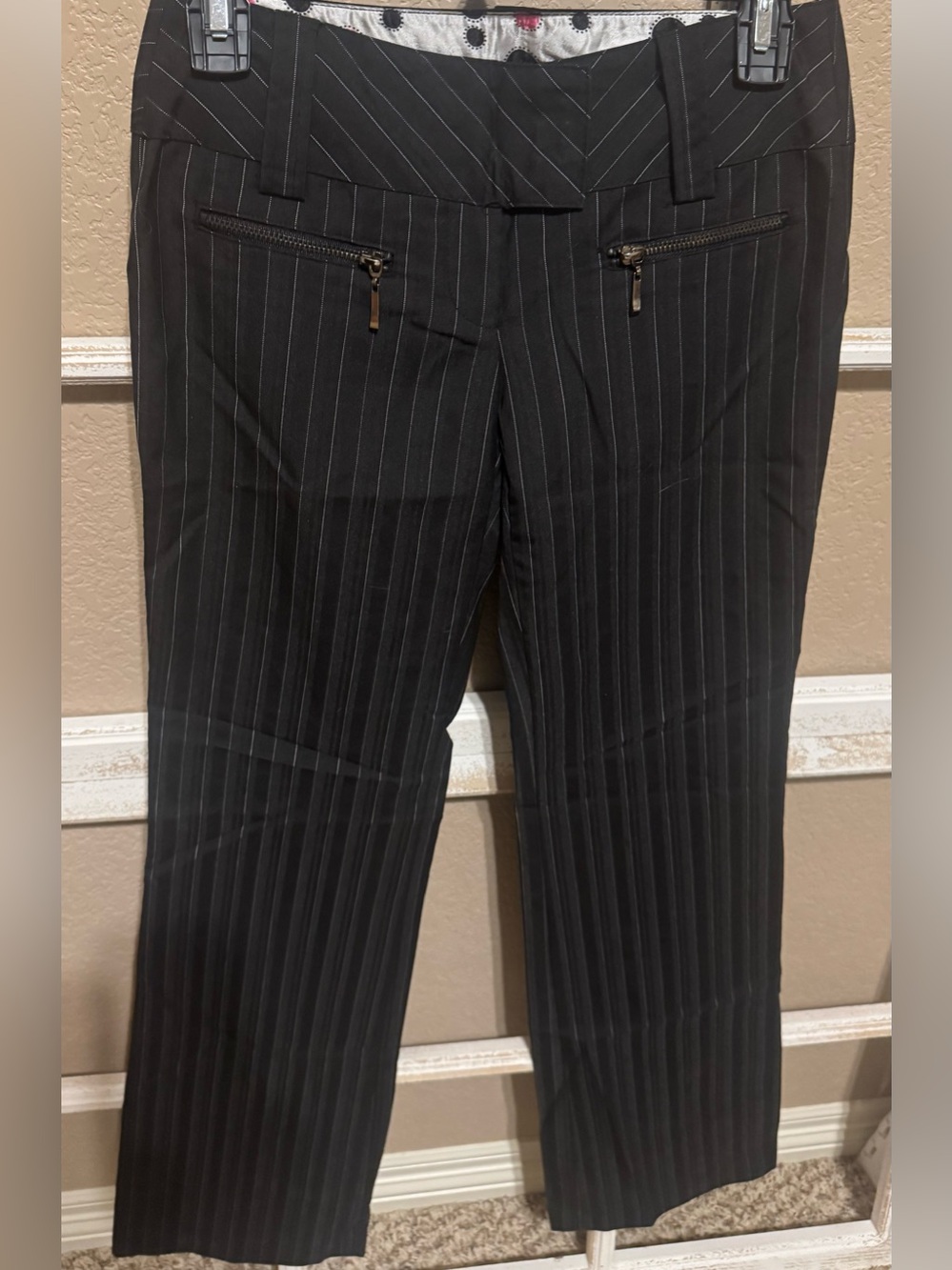 Y2K Vintage Joe Benbasset Black Pinstripe Dress Pants; Sz 1 [MSRP $35]